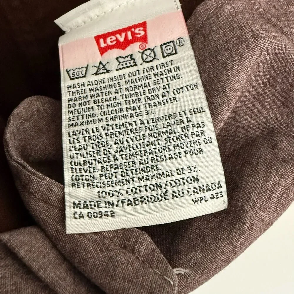 Vintage 1997 Levi's 501 Jeans 38x34 Chocolate Brown NWT Made in Canada Stamp 216